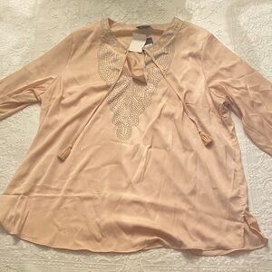 City Chic Light Pink Embellished Blouse